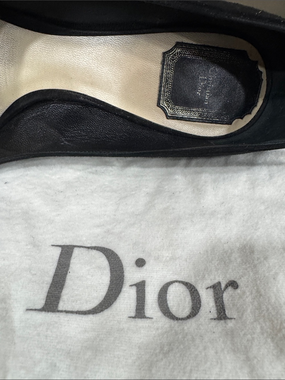 Christian Dior Black Pointed Suede Pumps - Picture 3 of 4